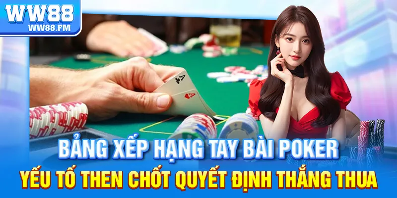 LUẬT BÀI POKER – TOÀN TẬP CÁC QUY TẮC CHƠI CHUYÊN NGHIỆP DÀNH CHO NGƯỜI MỚI LẪN CAO THỦ 7 Bảng xếp hạng tay bài Poker – Yếu tố then chốt quyết định thắng thua.